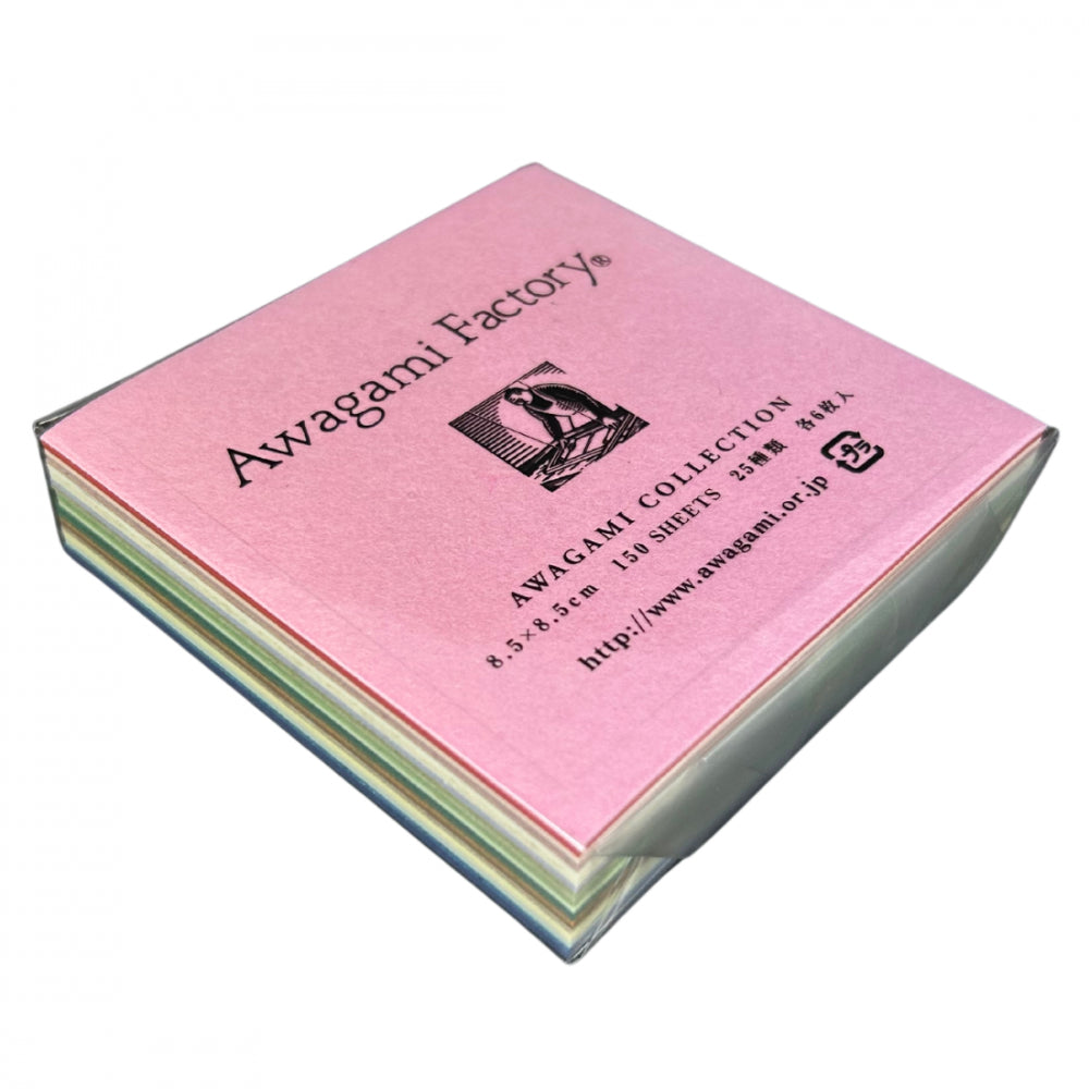 Bloco de Papel Japonês Tons Sortidos Awagami 150 Folhas 8,5X8,5cm Mini